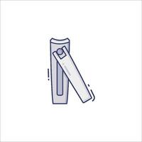 A pair of scissors is shown in a line drawing vector