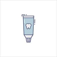 Toothpaste tube icon with tooth in it vector