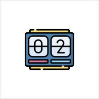 A clock icon with two numbers on it vector