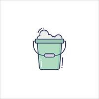 A bucket with soap and water in it vector
