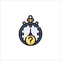 A stopwatch icon with question mark vector