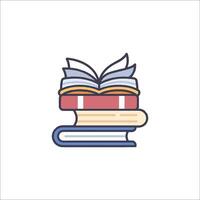 A stack of books icon vector