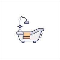Bathroom icon with a bathtub and shower vector