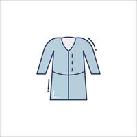 A blue coat with a white collar and sleeves vector