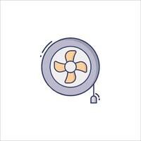A fan icon with a light bulb on it vector