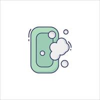 A green and blue square with a bubble coming out of it vector