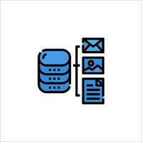 A database icon with a folder and a file vector