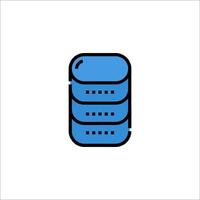 A blue icon of a stack of data vector