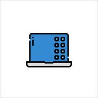 A laptop computer icon on a white background vector