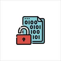 A padlock and a file icon vector
