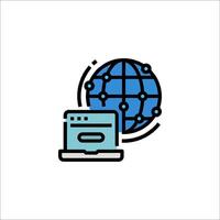 The globe icon is shown on a white background vector