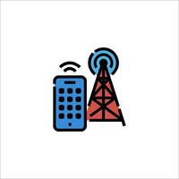Cell phone and tower icon vector