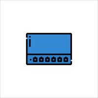 A blue and black computer icon on a white background vector