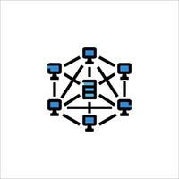 A network icon with a computer and a computer vector