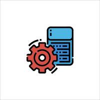 A computer and a gearwheel icon vector