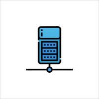 A computer icon with a blue line vector