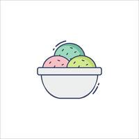 Ice cream in a bowl icon vector