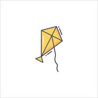 A kite is flying in the air on a white background vector
