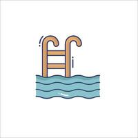A ladder in the water with a wave vector