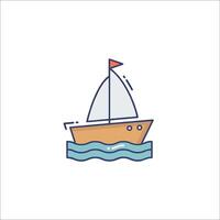 A sailboat floating in the ocean with a flag on top vector