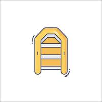 A yellow inflatable boat icon vector