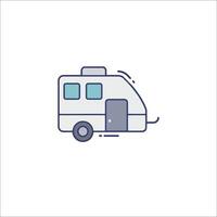 An rv trailer icon on a white background vector
