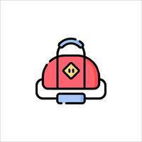 A red suitcase icon on a white background vector