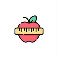 An apple with a ruler on it vector