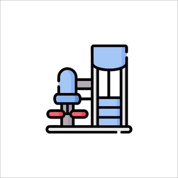 A machine with a red button on it vector