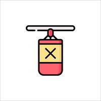 A ski lift icon with a red cross vector