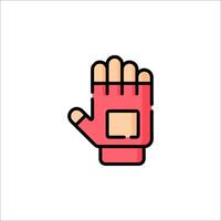A glove icon with a hand on it vector