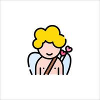 Cupid icon with a bow and arrow vector