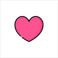 A pink heart icon on a white background vector