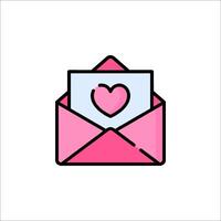 An envelope with a heart inside on a white background vector