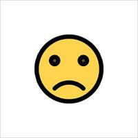 A sad face emoticion icon on a white background vector