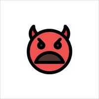 A red devil face with an angry expression vector