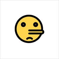 A yellow emoticion with a nose vector