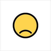 A sad face emoticor icon on a white background vector