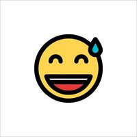 A smiley face with tears on it vector