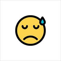 A sad emoticor with tears on it vector