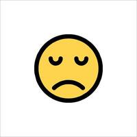 A sad emoticor is shown in a white background vector