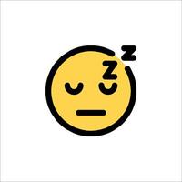 A yellow smiley face with a sleeping face vector
