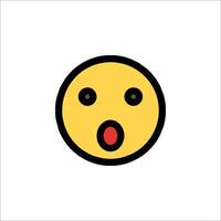 A yellow emoticion with a mouth open vector