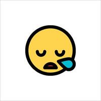 A cartoon face with tears on it vector