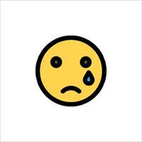 A sad emoticor with tears on it vector