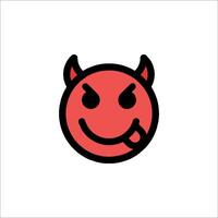 A red devil face with a black tongue vector