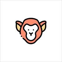 A monkey head icon on a white background vector