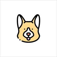 A dog with a white face and a black nose vector