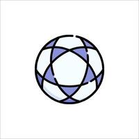 A blue and white ball with a star on it vector
