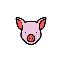 A pig head icon on a white background vector